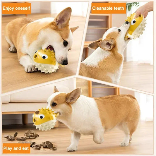 Pet Vocal Toys Leaky Food Design Clean Teeth, Grind Teeth, Bite Resistant Self-amusement Interactive Toys Release Pet Energy Toy