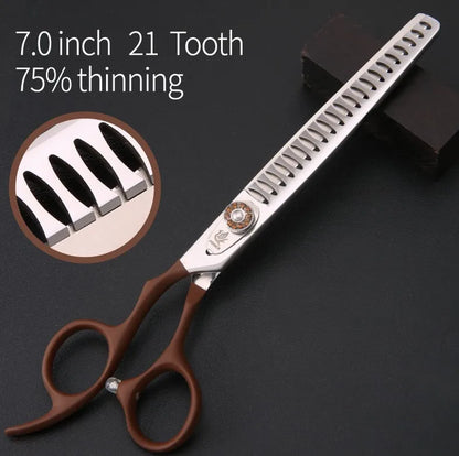 Professional JP440C pet grooming scissors Thinning Shears left-handed tools stainless steel JP440C 7 inch 7.5 inch
