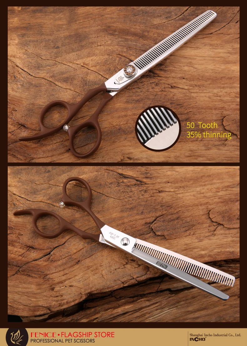 Professional JP440C pet grooming scissors Thinning Shears left-handed tools stainless steel JP440C 7 inch 7.5 inch