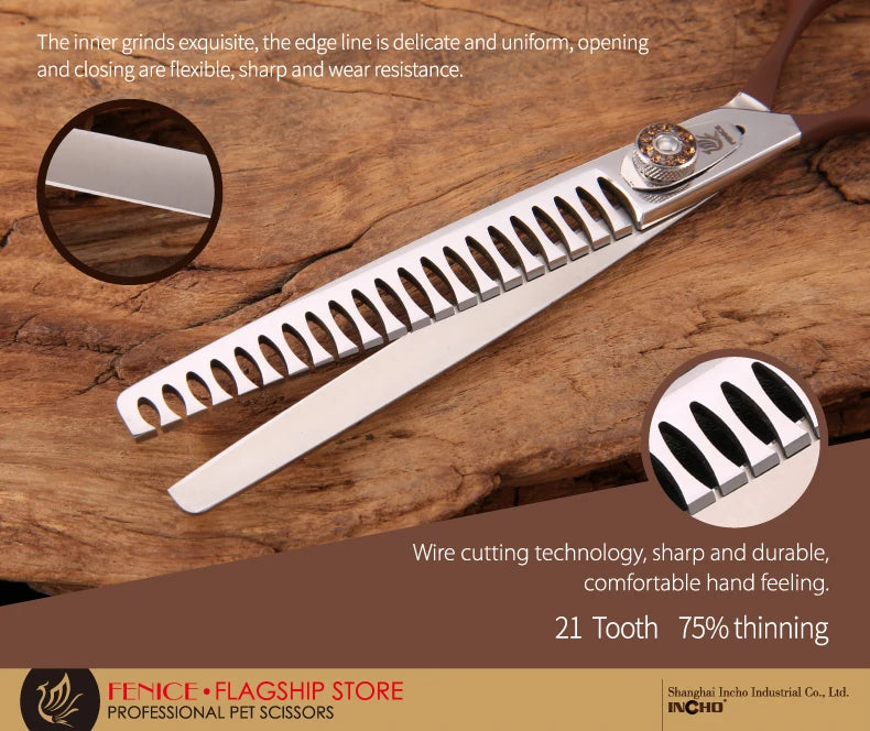 Professional JP440C pet grooming scissors Thinning Shears left-handed tools stainless steel JP440C 7 inch 7.5 inch