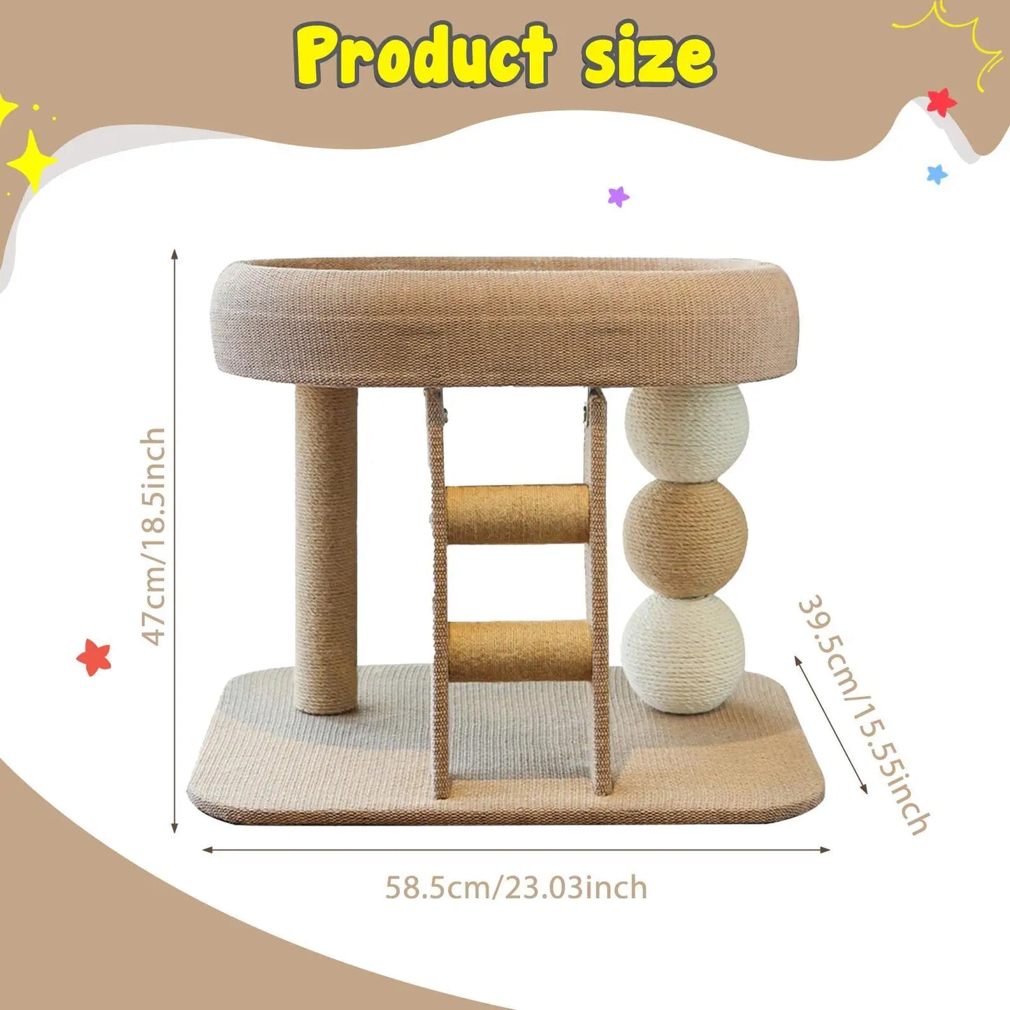 Small Cat Tree Tower with Top Perch Scratching Post Multifunctional Interactive Toy Pet Accessories for Indoor Cats Kittens