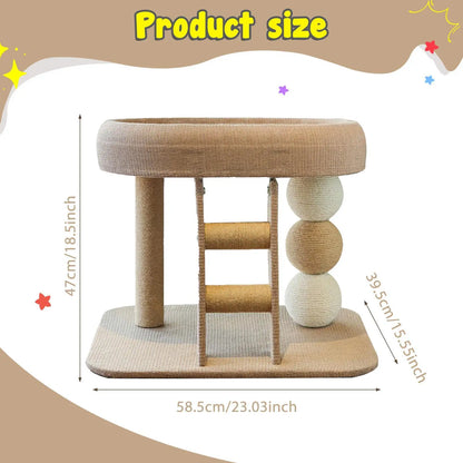 Small Cat Tree Tower with Top Perch Scratching Post Multifunctional Interactive Toy Pet Accessories for Indoor Cats Kittens