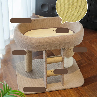 Small Cat Tree Tower with Top Perch Scratching Post Multifunctional Interactive Toy Pet Accessories for Indoor Cats Kittens