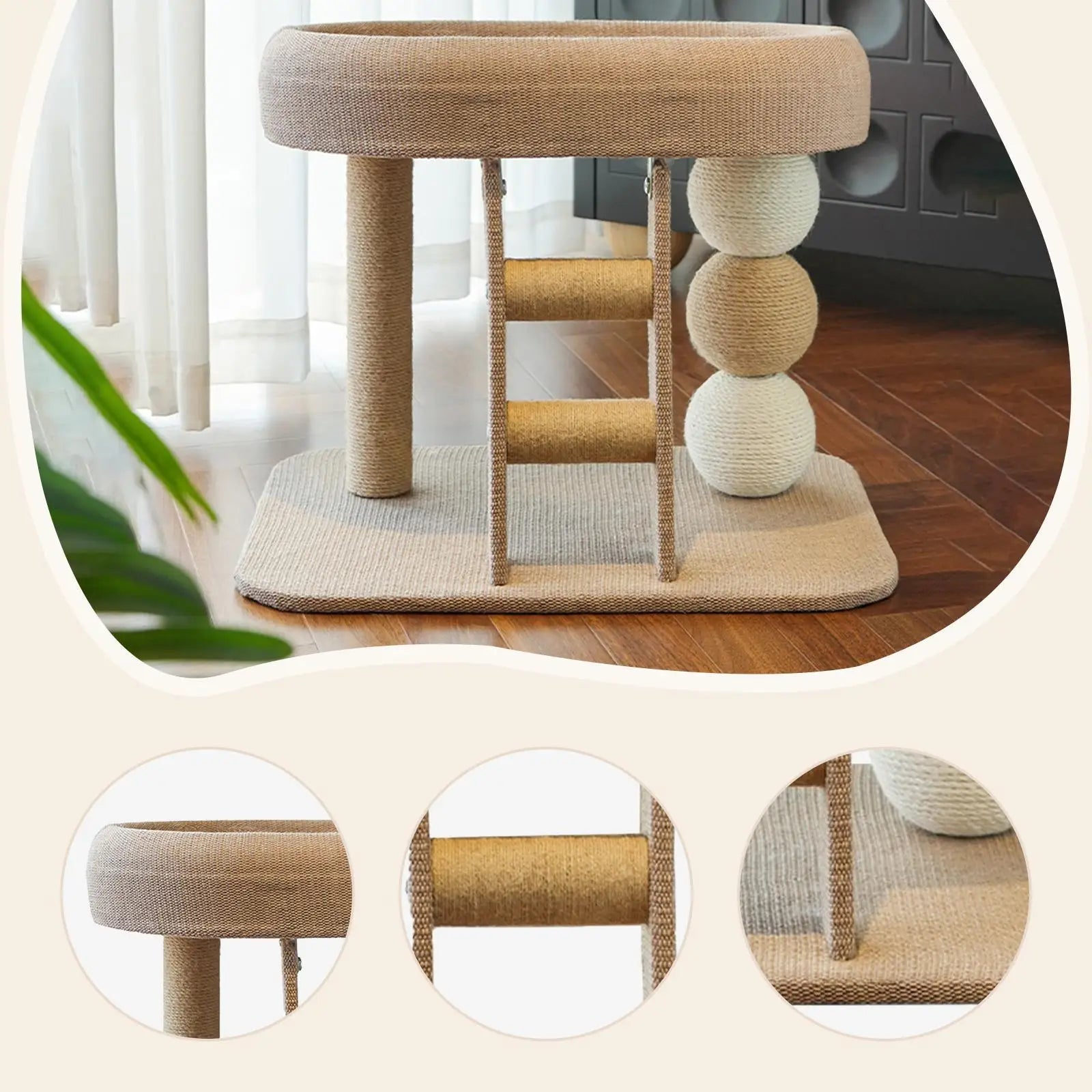Small Cat Tree Tower with Top Perch Scratching Post Multifunctional Interactive Toy Pet Accessories for Indoor Cats Kittens