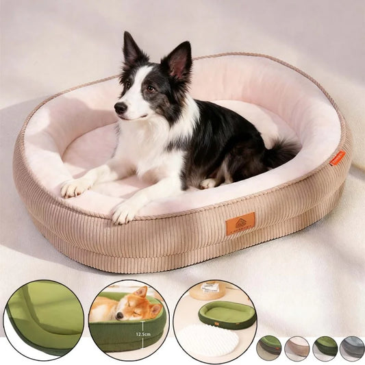 Corduroy Dog Bed Removable Washable Dogs Mat Winter Thickened Warmth Dogs Pad Soft Plush Anti-slip Pet Sofa Bed Dog Accessories
