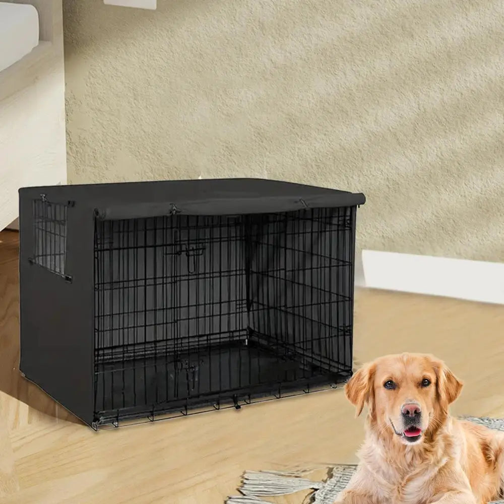 Pet Cage Cover Oxford Dog Kennel Cover Pet Crate Cover Windproof Dog Kennel Cover Waterproof Dog Cat Cage Cover for Crates