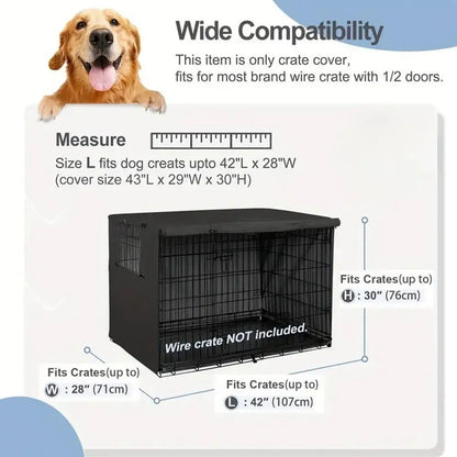 Pet Cage Cover Oxford Dog Kennel Cover Pet Crate Cover Windproof Dog Kennel Cover Waterproof Dog Cat Cage Cover for Crates